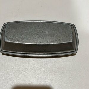 York MetalCrafters Pewter Covered Butter Dish-c.1974